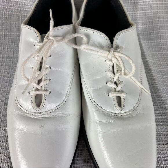 Leather Tic-Tac-Toes Cathy Nappa Oxford Dancing Shoes White Black 9.5 Narrow - Picture 6 of 8